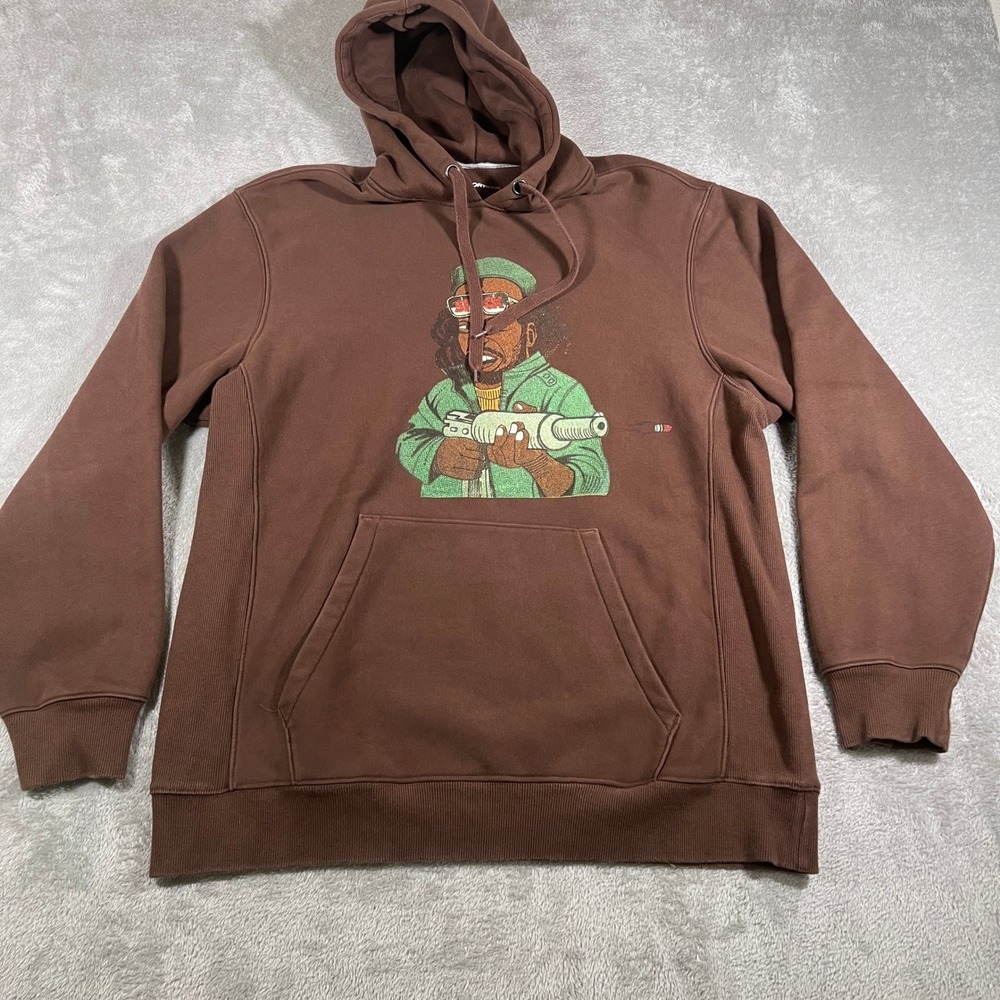 Earl Sweatshirt 'Sick' NBA Leather 2022 Tour Brown Band Merch Hoodie Mens Sz 2XL